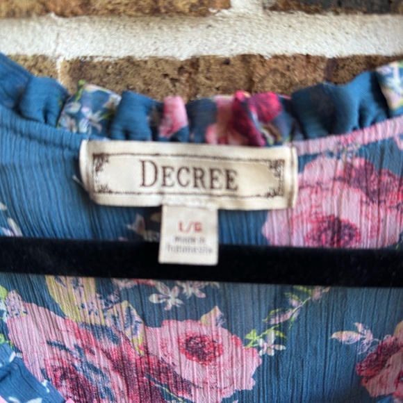 Decree Floral Blouse with Blue and Pink Huesos vintage - Picture 2 of 8